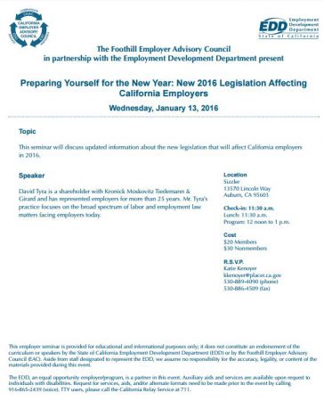 January 13 business legislation