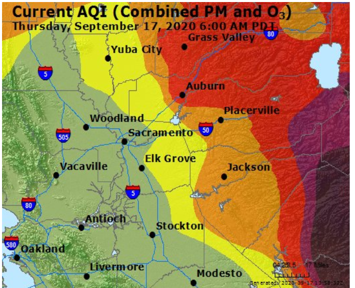 Smoke Moving East!
